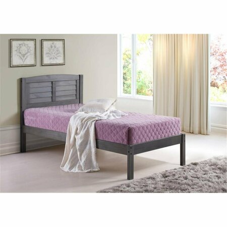FIXTURESFIRST PD-212TAG Twin Size Louver Bed - Antique Grey FI469499